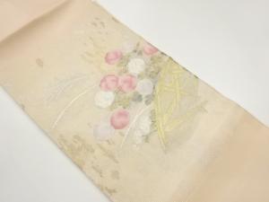 紗 光悦垣に万寿菊・芒模様織出し名古屋帯